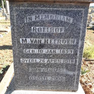 HEERDEN Roelhof M., van 1899-1918