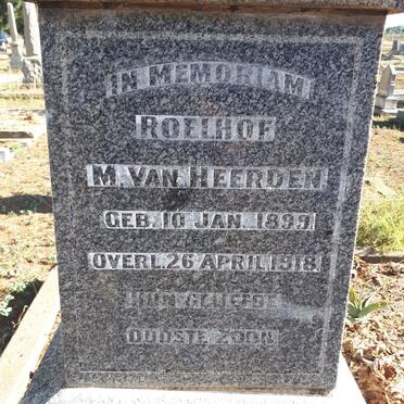 HEERDEN Roelhof M., van 1899-1918