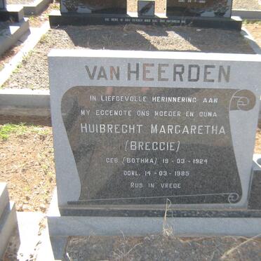 HEERDEN Huibrecht Margaretha, van nee BOTHMA 1924-1985