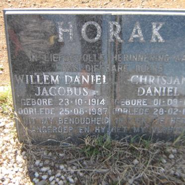 HORAK Willem Daniel Jacobus 1914-1987 &amp; Chrisjan Daniel 1919-1987