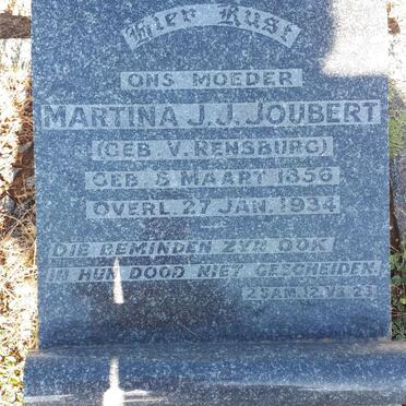JOUBERT Martina J.J. nee V. RENSBURG 1856-1934