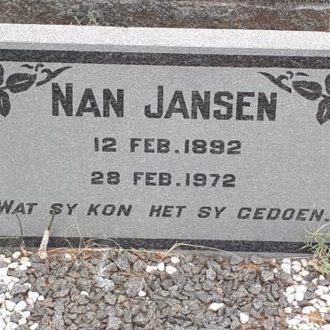JANSEN Nan 1892-1972