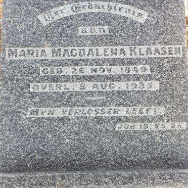 KLAASEN Maria Magdalena 1849-1935