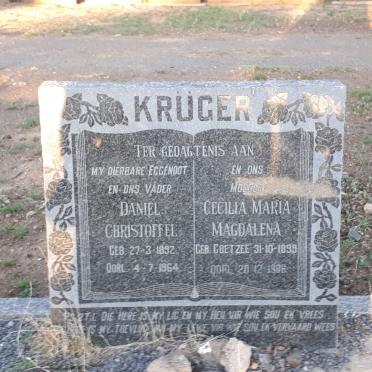 KRÜGER Daniel Christoffel 1892-1964 &amp; Cecilia Maria Magdalena COETZEE 1899-1986