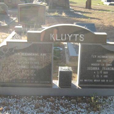 KLUYTS Johannes Jacobus 1913-1979 &amp; Susanna Francina 1909-1981