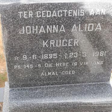KRUGER Johanna Alida 1895-1981
