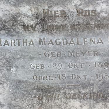 KRUGER Martha Magdalena nee MEYER 1893-1931