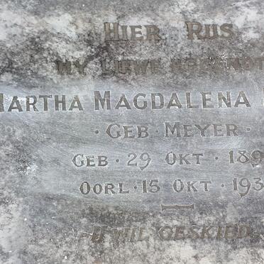 KRUGER Martha Magdalena nee MEYER 1893-1931