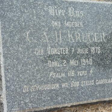 KRUGER C.A.H. nee VORSTER 1875-1940