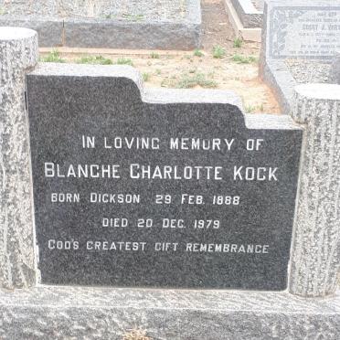 KOCK Blanche Charlotte nee DICKSON 1888-1979
