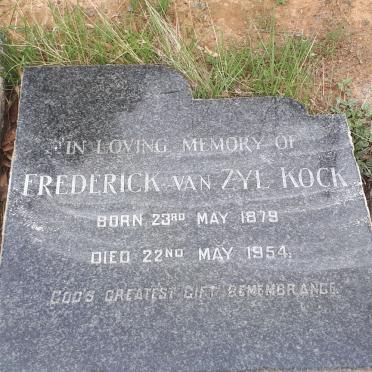 KOCK Frederick van Zyl 1879-1954