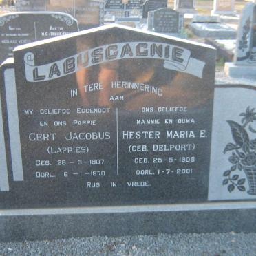 LABUSCAGNIE Gert Jacobus 1907-1970 &amp; Hester Maria E. DELPORT 1908-2001