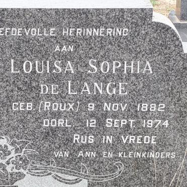 LANGE Louisa Sophia, de nee ROUX 1882-1974