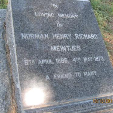 MEINTJES Norman Henry Richard 1895-1973