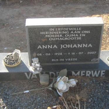 MERWE Anna Johanna, van der 1928-2007