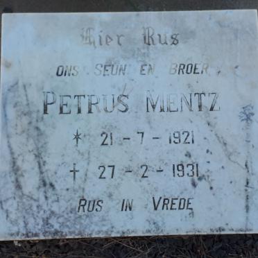 MENTZ Petrus 1921-1931