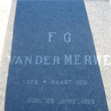MERWE F.G., van der 1931- 1999