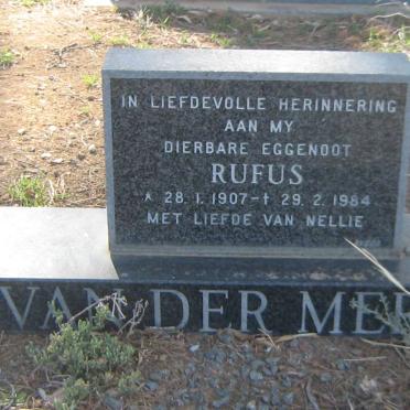 MERWE Rufus, van der 1907-1984