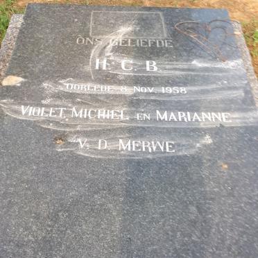 MERWE H.C.B., van der -1958