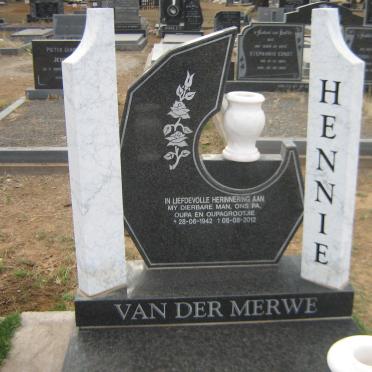MERWE Hennie, van der 1942-2012