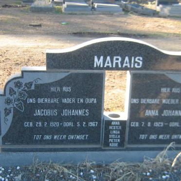 MARAIS Jacobus Johannes 1920-1967 &amp; Anna Johanna C. 1929-1962