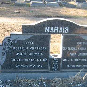MARAIS Jacobus Johannes 1920-1967 &amp; Anna Johanna C. 1929-1962