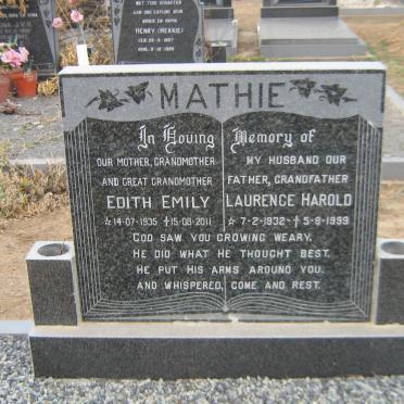 MATHIE Laurence Harold 1932-1999 &amp; Edith Emily 1935-2011