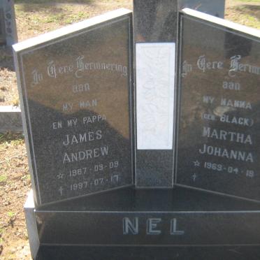NEL James Andrew 1967-1997 &amp; Martha Johanna BLACK 1969-