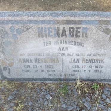 NIENABER Jan Hendrik 1872-1938 :: NIENABER Anna Hendrina 1923-1939
