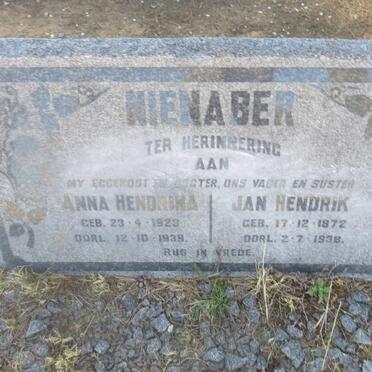 NIENABER Jan Hendrik 1872-1938 :: NIENABER Anna Hendrina 1923-1939