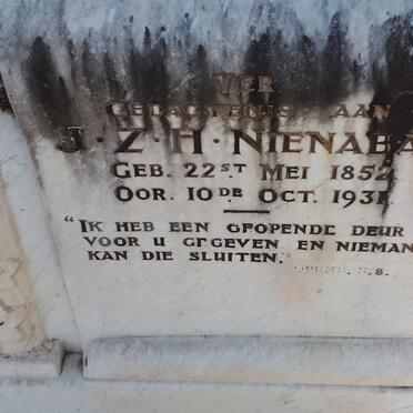 NIENABER J.Z.H. 1852-1931