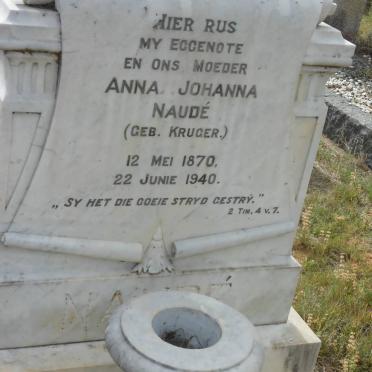 NAUDE Anna Johanna nee KRUGER 1870-1940