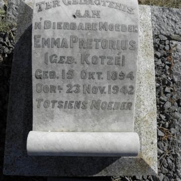 PRETORIUS Emma nee KOTZÉ 1894-1942