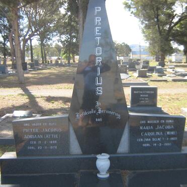 PRETORIUS Pieter Jacobus Adriaan 1895-1979 &amp; Maria Jacoba Carolina VAN SELM 1905-1980