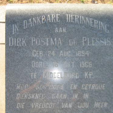 PLESSIS Dirk Postma, du 1894-1965