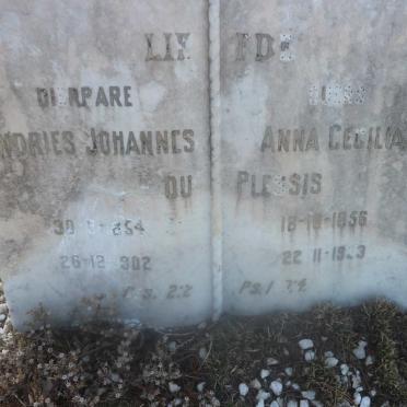 PLESSIS Andries Johannes, du 1854-1902 &amp; Anna Cecilia 1856-19?3