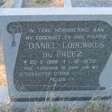 PREEZ Daniël Lodewikus, du 1906-1973