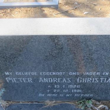 PRETORIUS Pieter Andreas Christiaan 1926-1981 &amp; Cecilia Anna ELS 1927-2002 