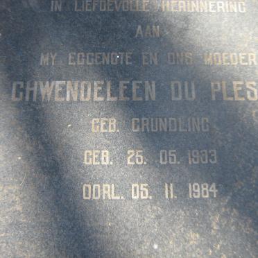 PLESSIS Ghwendeleen, du nee GRUNDLING 1933-1984