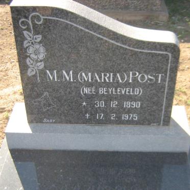 POST M.M. nee BEYLEVELD 1890-1975