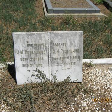 POSTHUMUS J.M. 1869-1946 &amp; S.M. BESTER 1871-1932