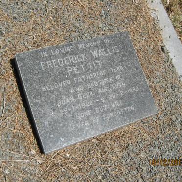 PETTIT Frederick Wallis 1920-1999
