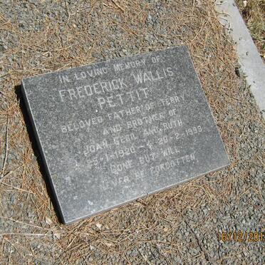 PETTIT Frederick Wallis 1920-1999