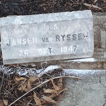 RYSSEN Baba, Jansen van -1947