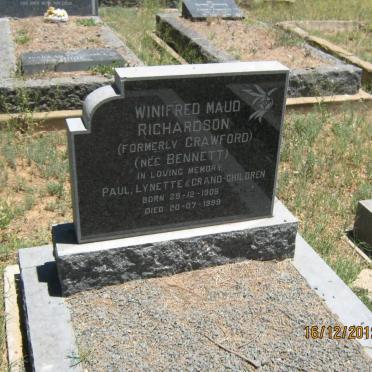 RICHARDSON Winifred Maud formerly CRAWFORD nee BENNETT 1909-1999