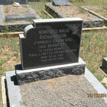 RICHARDSON Winifred Maud formerly CRAWFORD nee BENNETT 1909-1999