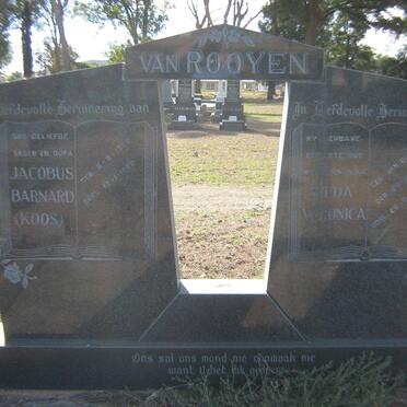 ROOYEN Jacobus Barnard, van 1925-1982 &amp; Hilda Veronica VAN DEN BERG 1928-1979 