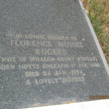 RODGERS Florence Minnie 1886-1974