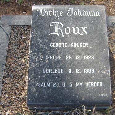 ROUX Dirkje Johanna nee KRUGER 1923-1986