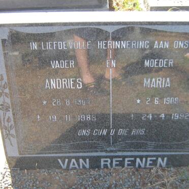 REENEN Andries, van 1904-1988 &amp; Maria 1909-1992